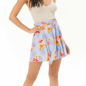 NWT Forever 21 Hawaiian Print Ruffle Flare Skirt